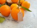 Fresh tangerines organic orange nutrition vintage dessert natural on concrete background health
