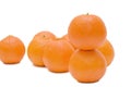 Fresh tangerines isolated over white