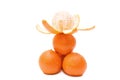 Fresh tangerines isolated over white