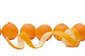 Fresh tangerines isolated on white background