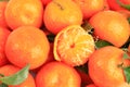 Fresh tangerines with leaves