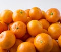 Fresh tangerines. Ripe and tasty mandarins. Clementines. Background tangerines.