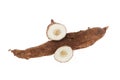 Fresh Tapioca roots or Cassava roots isolated on a white background