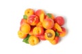 Fresh tasty apricots isolated on background Royalty Free Stock Photo