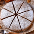 A Fresh and tasty autumnal walnut cake with honey Royalty Free Stock Photo