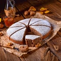 A Fresh and tasty autumnal walnut cake with honey