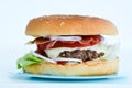 Fresh tasty beef burger close-up Royalty Free Stock Photo