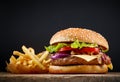 Fresh tasty burger Royalty Free Stock Photo
