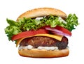 fresh tasty burger on white background Royalty Free Stock Photo