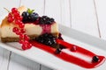 Cheese cake with fruits Royalty Free Stock Photo