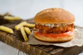 Fresh tasty chicken burger Royalty Free Stock Photo