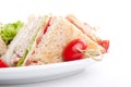 Fresh tasty club sandwich salad and toast Royalty Free Stock Photo