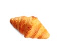 Fresh tasty croissant on white , top view. French pastry