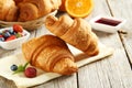 Fresh tasty croissants