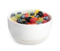 Fresh tasty fruit salad on white Royalty Free Stock Photo