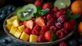 fresh tasty fruit selection on a plate Royalty Free Stock Photo