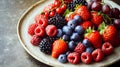 fresh tasty fruit selection on a plate Royalty Free Stock Photo