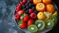 fresh tasty fruit selection on a plate Royalty Free Stock Photo