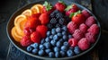 fresh tasty fruit selection on a plate Royalty Free Stock Photo