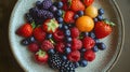 fresh tasty fruit selection on a plate Royalty Free Stock Photo