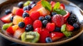 fresh tasty fruit selection on a plate Royalty Free Stock Photo