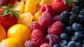 fresh tasty fruit selection on a plate