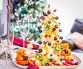 Fresh tasty Fruit tree on plate