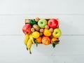 Fresh tasty fruit in a wooden crate Royalty Free Stock Photo