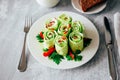 Fresh and tasty green vegetarian spring rolls Royalty Free Stock Photo