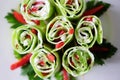 Fresh and tasty green vegetarian spring rolls Royalty Free Stock Photo