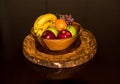 Fresh and tasty organic fruit compilation on wooden table.