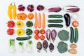 Fresh tasty vegetables on white background