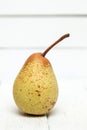 Fresh tasty yellow pear fruit on a white background. Royalty Free Stock Photo