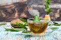 Fresh tea from bay leaf in a cup Royalty Free Stock Photo