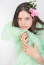 Fresh teenage girl impersonating spring Royalty Free Stock Photo