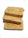 fresh tempeh isolated on white background Royalty Free Stock Photo