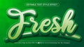 Fresh text effect on green combination background, Editable Text Effect