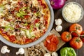 Fresh Thin Crust Supreme Pizza Royalty Free Stock Photo