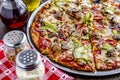 Fresh Thin Crust Supreme Pizza Royalty Free Stock Photo