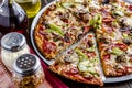 Fresh Thin Crust Supreme Pizza Royalty Free Stock Photo