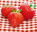 Fresh three strawberries