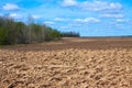 Fresh tillage ploughed field