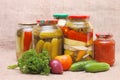 Fresh and tinned vegetables Royalty Free Stock Photo