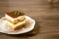 Fresh Tiramisu Cake, white background