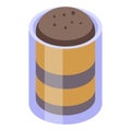 Fresh tiramisu drink icon isometric vector. Cake piece