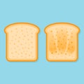 Fresh and toasted bread. Flat style vector illustration.