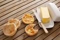 Fresh toasted hot English muffins Royalty Free Stock Photo