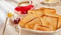 Fresh toasts for breakfast with butter coffee Royalty Free Stock Photo