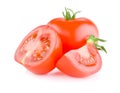 Fresh tomato cut in half Isolated on white background Royalty Free Stock Photo
