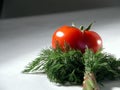 Fresh tomato and dill 2 Royalty Free Stock Photo